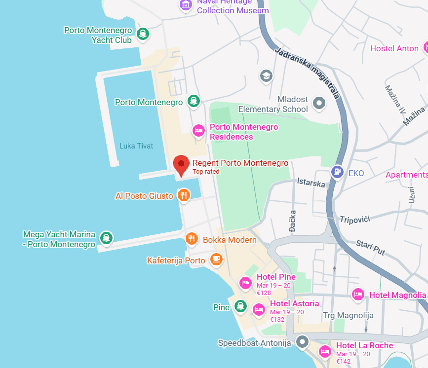Regent Porto Montenegro location map