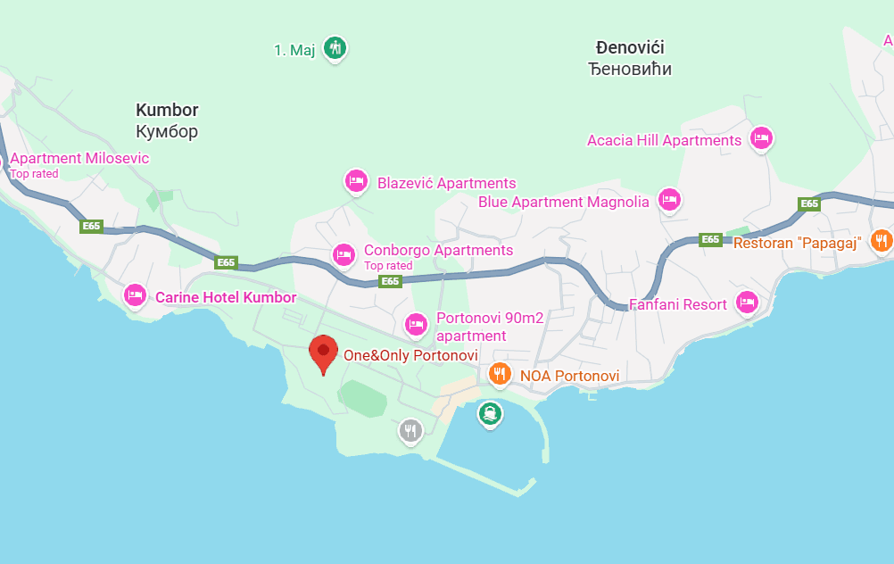 One&Only Portonovi location map